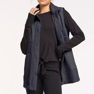 FLX Boucle Mixed-Media Navy Vest